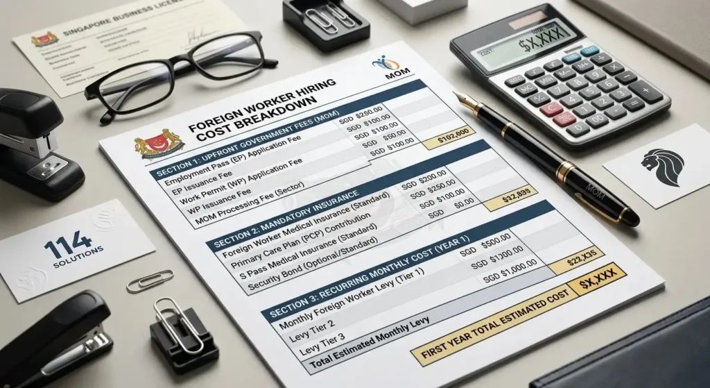Modest Worksheet Cost of Hiring Foreign Worker Singapore: 2026 Salary & Levy