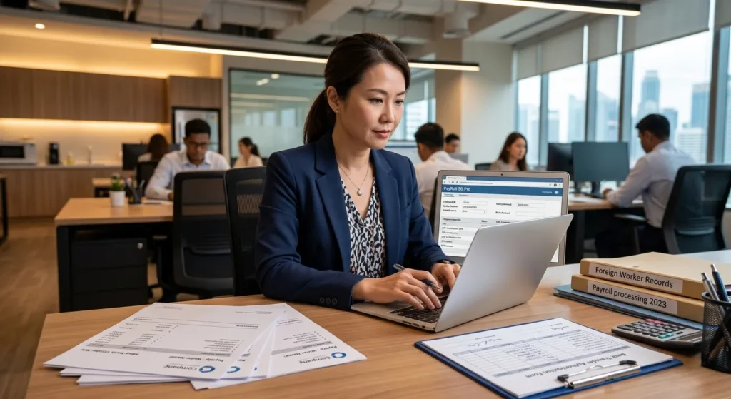 Singapore employer processing compliant salary payment for foreign workers 2026